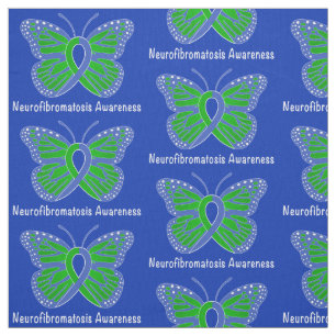 Neurofibromatosis Butterfly Awareness Ribbon Fabric