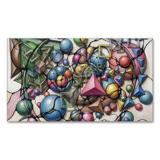 Neurographic Art T-Shirt Colourful Geometric Spher Magnetic Business Card