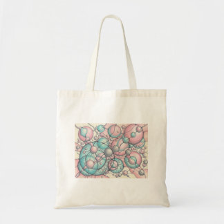 Neurographic Art T-Shirt Mint Pink Abstract Sphere Tote Bag