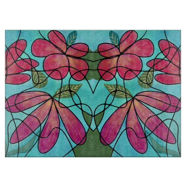 NEUROGRAPHIC SPRING FLOWERS WATERCOLORS CUTTING BOARD (Front)