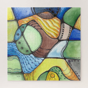Neurographic Square Art Jigsaw Puzzle