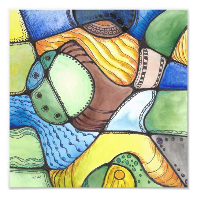 Neurographic Square Art Photo Print (Front)