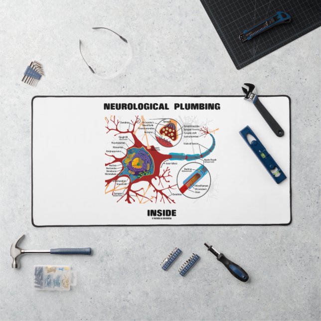 Neurological Plumbing Inside Neuron Synapse Humour Desk Mat (Workstation)
