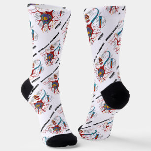 Neurological Plumbing Inside Neuron Synapse Humour Socks