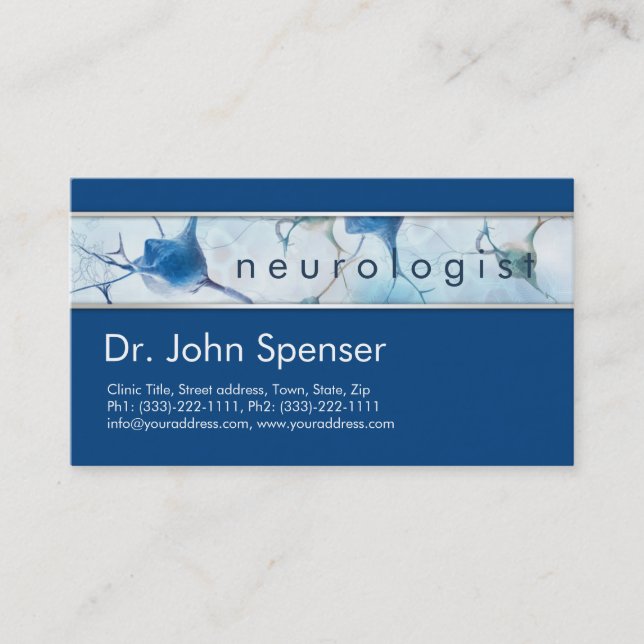 Neurologist Blue Business Card (Front)