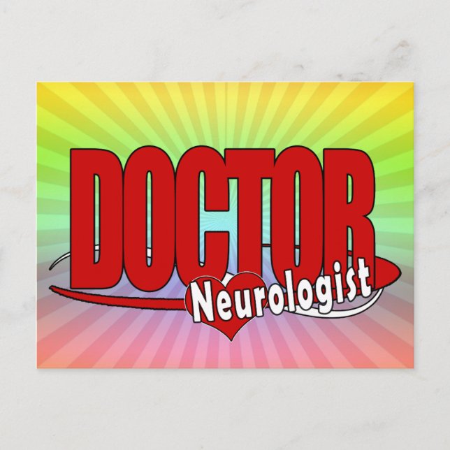 NEUROLOGIST LOGO BIG RED DOCTOR POSTCARD (Front)