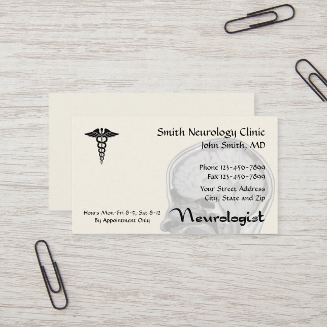Neurologist Neurology Business Card (Front/Back In Situ)