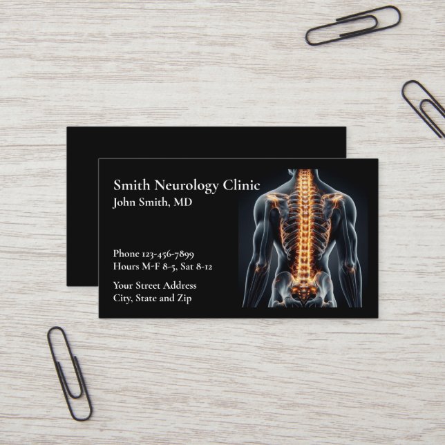 Neurologist Neurology Neurosurgeon Business Card (Front/Back In Situ)
