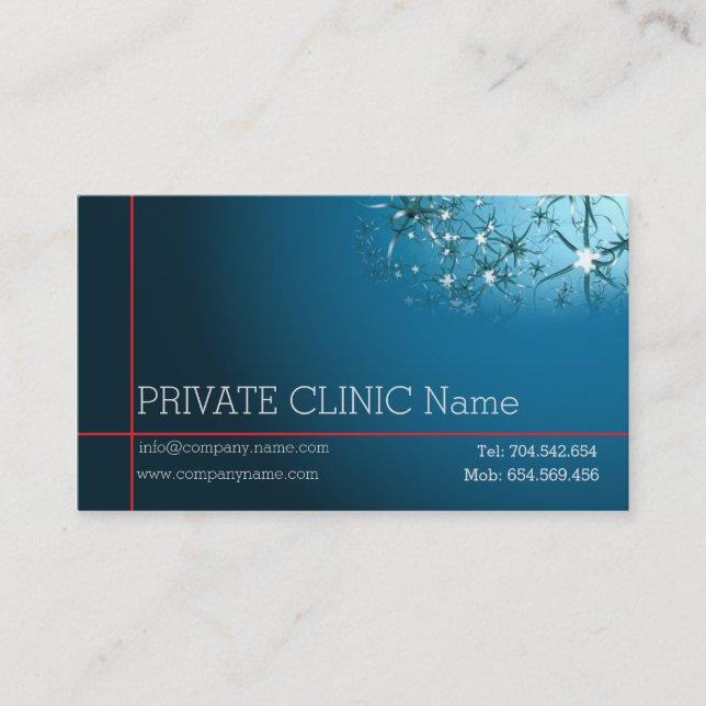 Neurologist Private Clinic Doctor First Aid Card (Front)