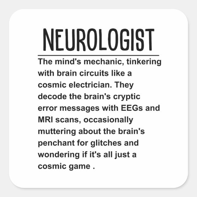 Neurologist  square sticker (Front)