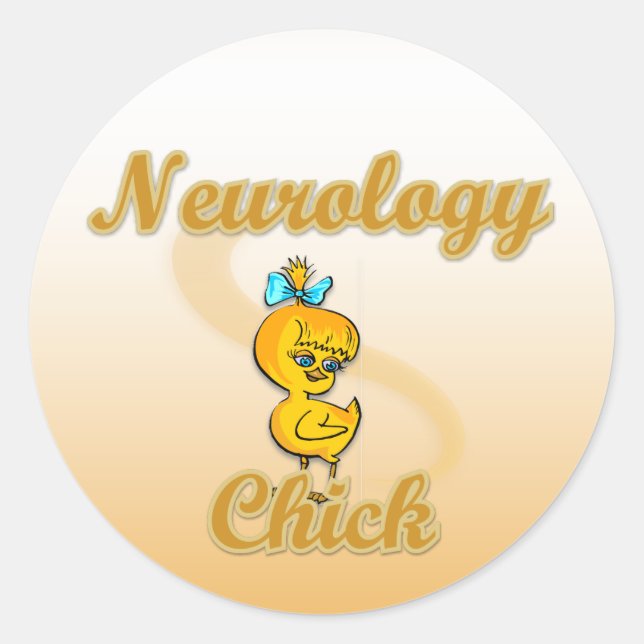Neurology Chick Classic Round Sticker (Front)