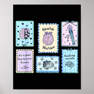 Neurology neuro nurse stamp work neuro icu crew poster
