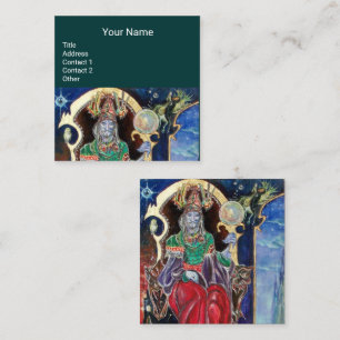 NEUROMANCER,Astrologist, Psychic Reader Blue Green Square Business Card