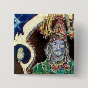 NEUROMANCER, blue red 15 Cm Square Badge