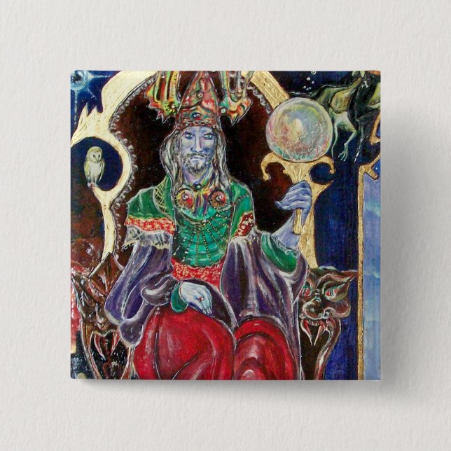 NEUROMANCER, blue red 15 Cm Square Badge (Front)