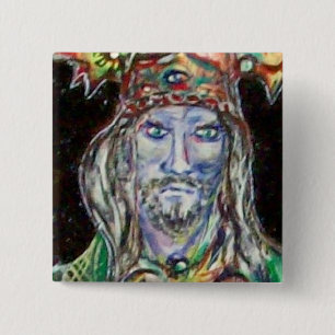 NEUROMANCER, blue red 15 Cm Square Badge