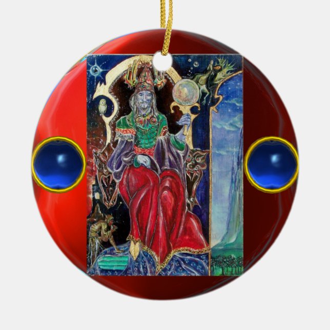 NEUROMANCER,Blue Sapphire Gemstones Ceramic Ornament (Front)