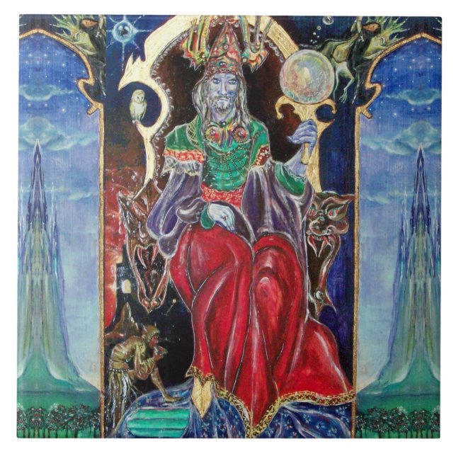 NEUROMANCER Magician King,Fantasy Ceramic Tile (Front)