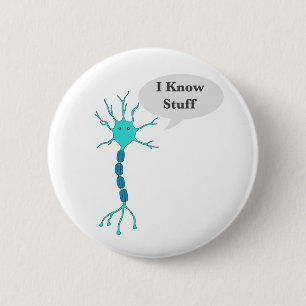 Neuron I Know Stuff White 6 Cm Round Badge
