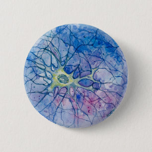 Neuron Watercolour 6 Cm Round Badge