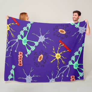 Neurons And Glia Fleece Blanket