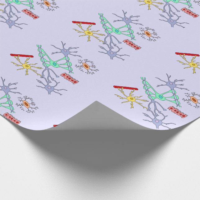 Neurons And Glia Wrapping Paper (Corner)