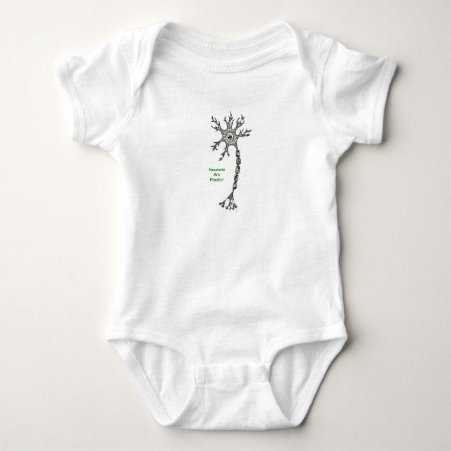 Neurons Are Plastic! Baby Bodysuit (Front)