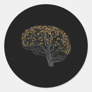 Neurons Brain Classic Round Sticker