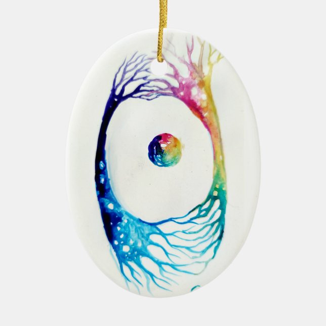 Neurons connected    ceramic ornament (Front)