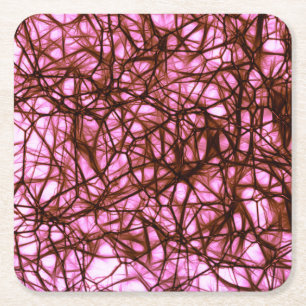 Neurons Square Paper Coaster