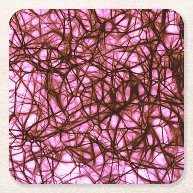Neurons Square Paper Coaster (Front)