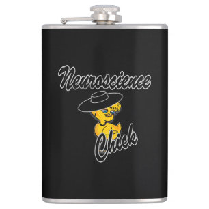 Neuroscience Chick #4 Hip Flask