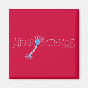 Neuroscience Magnet - white on red
