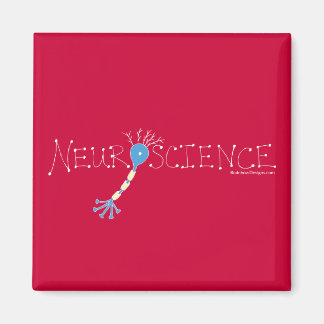 Neuroscience Magnet - white on red