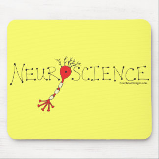 Neuroscience Mousepad - black and red on yellow
