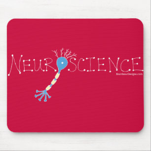 Neuroscience Mousepad - white& blue on dark red