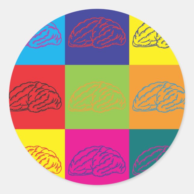 Neuroscience Pop Art Classic Round Sticker (Front)