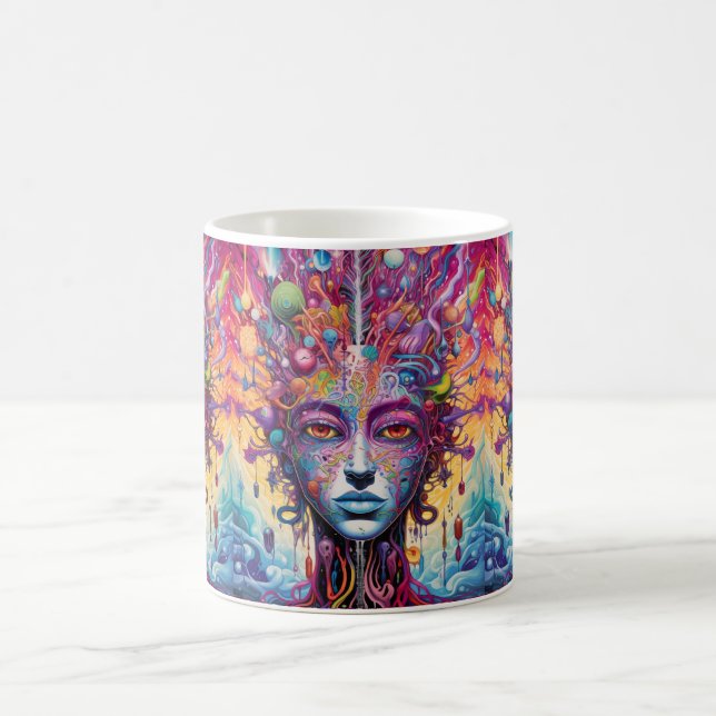 Neuroscience Psychedelic Art Coffee Mug (Center)
