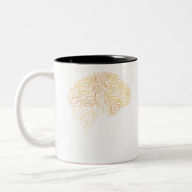 Neuroscience Superhuman Brain Gift Two-Tone Coffee Mug (Left)