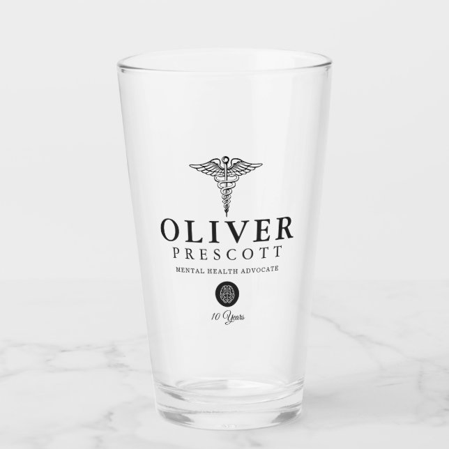 Neuroscientist Professional Graduation Retirement Glass (Front)