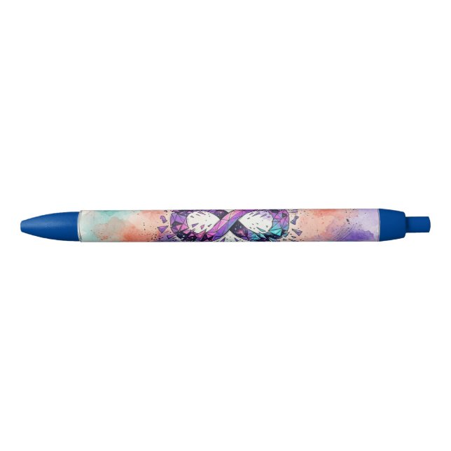 Neurospicy ADHD Autism Neurodiversity Symbol Blue Ink Pen (Front)