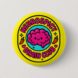Neurospicy Brain Club Inclusive Neurodivergent 6 Cm Round Badge