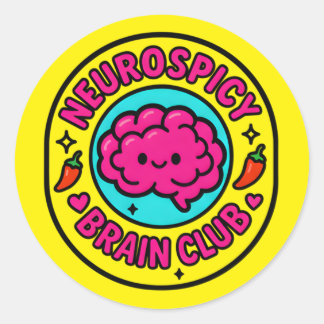Neurospicy Brain Club Inclusive Neurodivergent Classic Round Sticker