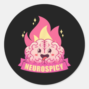 Neurospicy Neurodiversity Adhd Asd Autism Kawaii B Classic Round Sticker