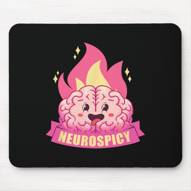 Neurospicy Neurodiversity Adhd Asd Autism Kawaii B Mouse Pad (Front)