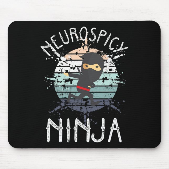 Neurospicy Ninja Autism Awareness Neurodiverse Adh Mouse Pad (Front)