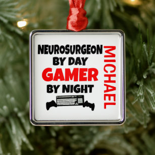 Neurosurgeon Loves Playing Video Games Metal Ornament