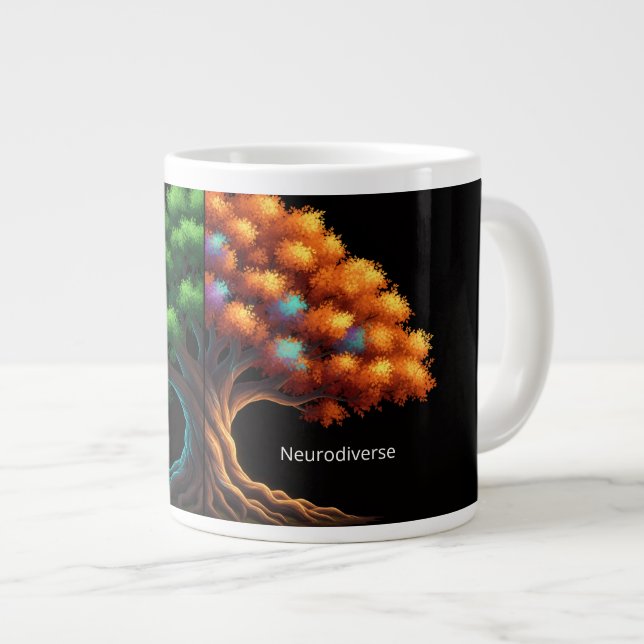 Neurotypical vs. Neurodiverse Large Coffee Mug (Front Right)