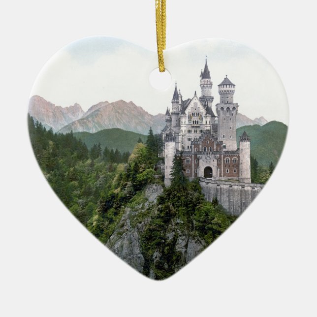 Neuschwanstein Castle 5 Ceramic Tree Decoration (Front)