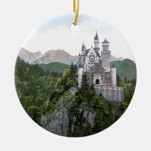 Neuschwanstein Castle 5 Ceramic Tree Decoration (Front)